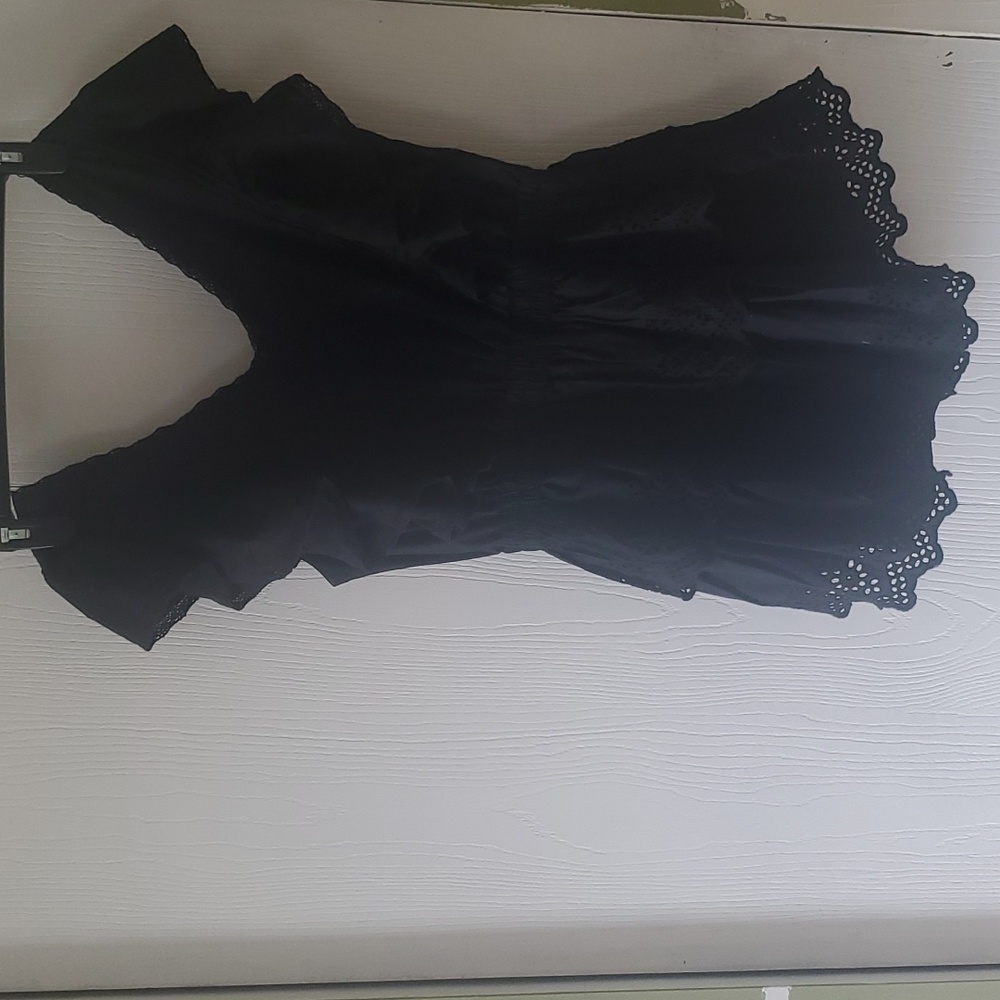 Black mini linen dress
